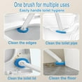 thumbnail image 6 of 2 Pack Disposable Toilet Brush and Holder Set,Extended Handle with 48 Cleaner Refills Toilet Brush for Toilet Bowl Cleaners,Bathroom Cleaning, Bathtub - Blue (Ocean Fresh Scent), 6 of 7