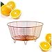 thumbnail image 3 of QIBOORUN Fruit Basket Bowl Stainless Steel Fruit Storage Basket Wire Bowl for kitchen with Bread Vegetables, Sleek Design With Sturdy Steel Construction -Red, 3 of 4