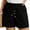 Black, variant on LEBONYARD Summer Clearance Womens Shorts,Women's Linen Shorts Solid Color Comfortable Elastic Wide Leg Casual Shorts Coffee S