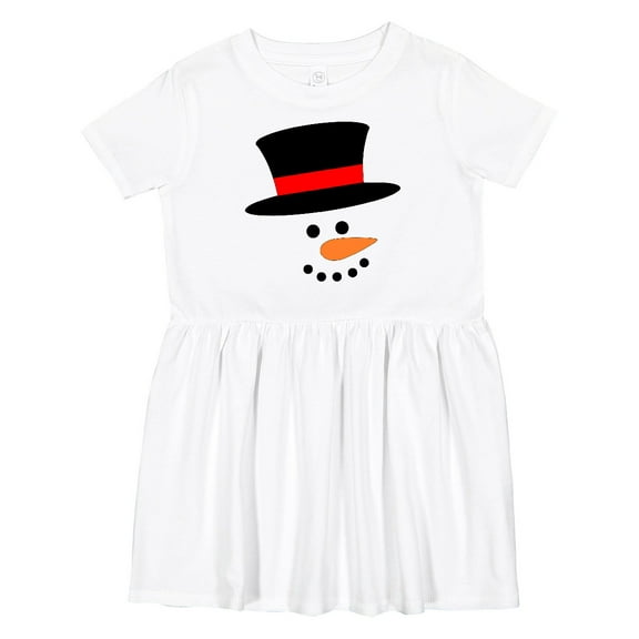 Inktastic Snowman with Top Hat and Carrot Nose Girls Toddler Dress