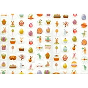 500 Easter Stickers, Assorted Colors and Shapes - Featuring Favorite Easter Friends Like Bunnies, Chicks And Eggs - Easy To Peel, Stick, and Remove - Fun Designs And Kid-Friendly Non-Toxic Materials