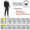 thumbnail image 5 of Men's Winter Fleece Lined Thermal Long Johns 100% Cotton Underwear Top Bottom 2 Pcs Set Black, 5 of 5