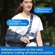 VELPEAU Arm Sling with Abduction Pillow for Men and Women, Shoulder Immobilizer for Rotator Cuff, Sublexion, Surgery, Dislocated, Broken Arm, Includes Stress Ball (Small)
