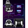 thumbnail image 5 of YRLLENSDAN Gaming Chairs, Office Gaming Chair with Lumbar Support Headrest Armrest Rolling Swivel Computer Chair Heavy Duty Gaming Chair Racing Chair Computer Gaming Chair for Adults Teens, White, 5 of 8