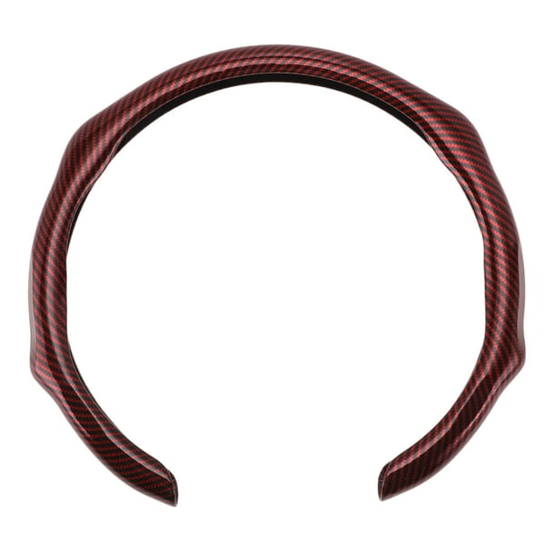 Funda para volante de fibra sintética Unique Bargains, protector de volante de ABS para automóvil, 14.96" textura de fibra de carbono, 1 Pc
