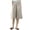 Beige, variant on Cotton and Linen Five Point Pants Shorts Women's Thin High Waist Loose Slimming Casual Pants Straight Wide Leg Pants Blackish Green XXXXL