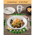 thumbnail image 3 of 13 Inch Round Placemats Set of 4, St. Patrick's Day Non Slip Heat Insulation PP Table Mats, Green Gnomes Shamrocks Gold Coin Plaid Washable Place Mats for Kitchen Dining Party Table Decor, 3 of 7