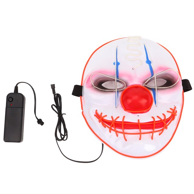Máscara de purga de Halloween Ticfox 3 modos de luz LED estilo Jocker PVC detalles realistas