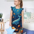 thumbnail image 4 of Fotbe Whimsical Underwater Fantasy Vestido de Dormir para Niñas de 3 a 10 Años, Mangas Cortas, Estilo Princesa, Pijama Camisón con Mangas Voladas-X-Large, 4 of 6