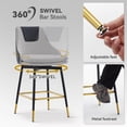 thumbnail image 4 of Counter Height Bar Stools with Full Back, 25 Inch Swivel Bar Stools Set of 2, Ergonomic Backrest and Metal Footrest, Modern Bar Stools for Kitchen Counter, Island, Dining Room, 4 of 8