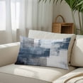 thumbnail image 3 of Blue Standard Size Pillow Cover, Pillowcase Protectors with Zipper, Breathable Decorative Throw Pillow Case Cover, Retro Oil Painted Modern Abstract Art Pillow Shams for Couch Sofa 20x26Inch, 3 of 8