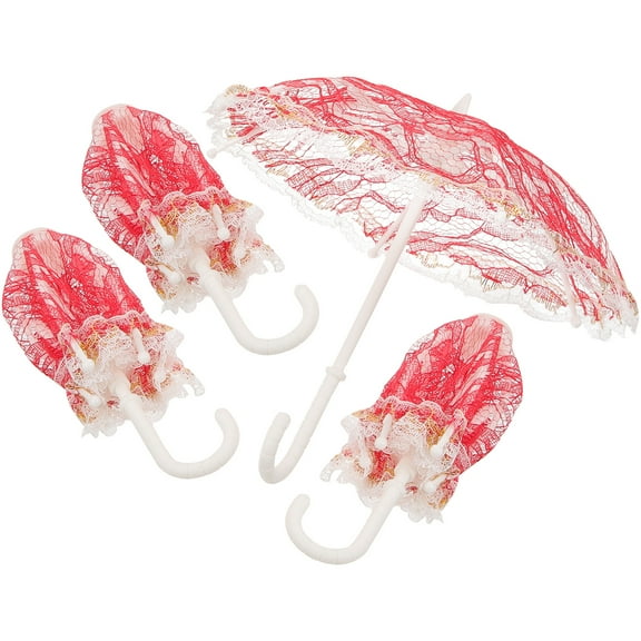 CTIRCHIU Mini Umbrella Set, 4 Pieces Assorted Colors, Compact 6.3x6.3in Plastic Design