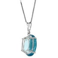 thumbnail image 4 of Galaxy Gold 14k White Gold 18" Necklace with 8 Carats Natural Oval-shaped Blue Topaz, 4 of 7