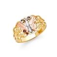 thumbnail image 1 of Solid 14k Yellow White and Rose Three Color Gold Fashion Anniversary Butterfly Ring Size 5, 1 of 2