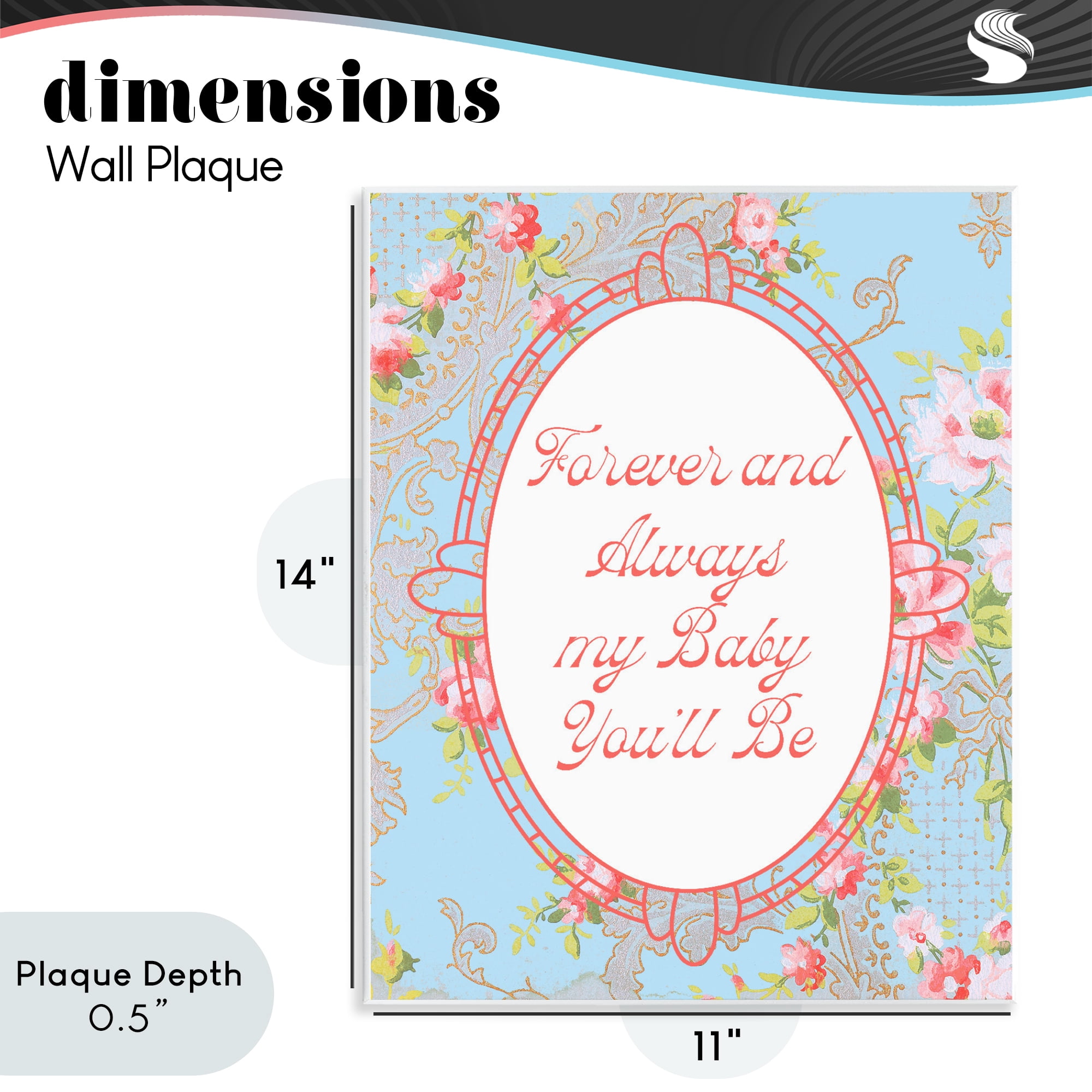 Stupell Industries Forever And Always My Baby Wall Plaque Art, design by Lil' Rue