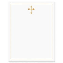 Golden Cross Faith Letter Papers - Set of 25, Religious stationery ...