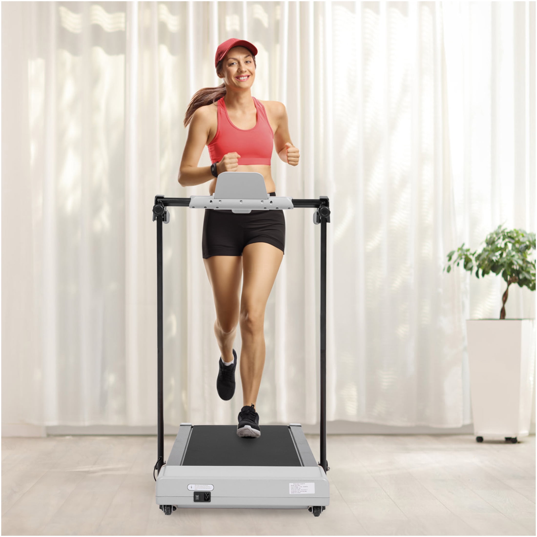 JERFIT Folding Treadmill for Home, 2.25HP Electric Running Machine with LED Display, 7.5MPH, Compact for Walking Jogging Under Desk Office Grey