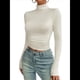thumbnail image 3 of Camisetas Básicas para Mujer, Tops Cortos Ajustados para Salir, Lindas Camisetas de Cuello Alto para Adolescentes, Ropa de Larga Y2K Albaricoque L, 3 of 9