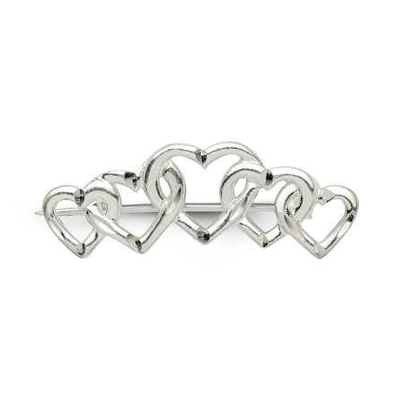 Sterling Silver Satin Finish Diamond Cut Five Heart (Best Finish For Diamond Willow)