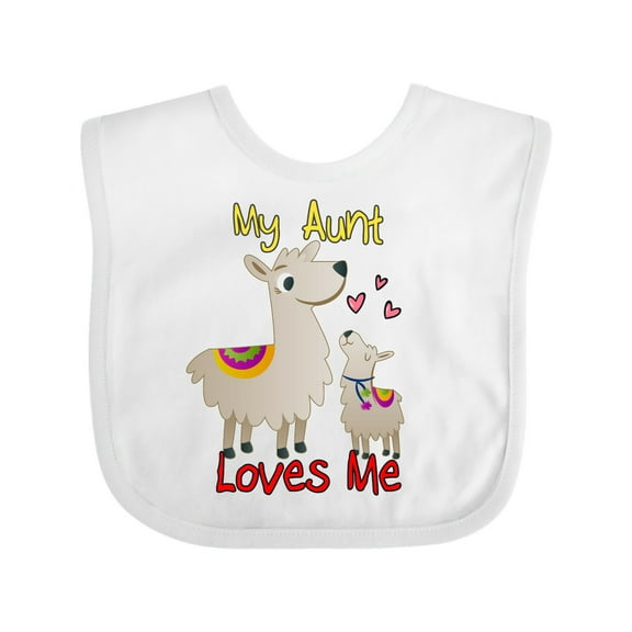 Inktastic My Aunt Loves Me Llama Boys or Girls Baby Bib