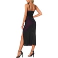 thumbnail image 3 of INSPIRE CHIC Women's Mesh Sleeveless High Slit Party Club Bodycon Maxi Dresses M Dark Purple, 3 of 6