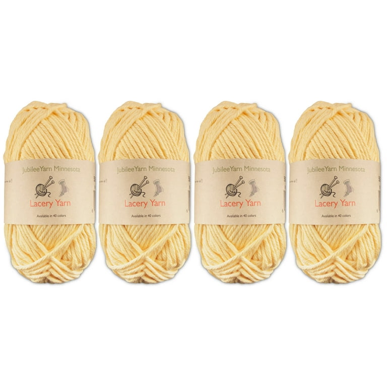 Bulky Weight Lacery Yarn 100g - 4 Skeins - 100% Cotton - Light Yellow -  Color 506