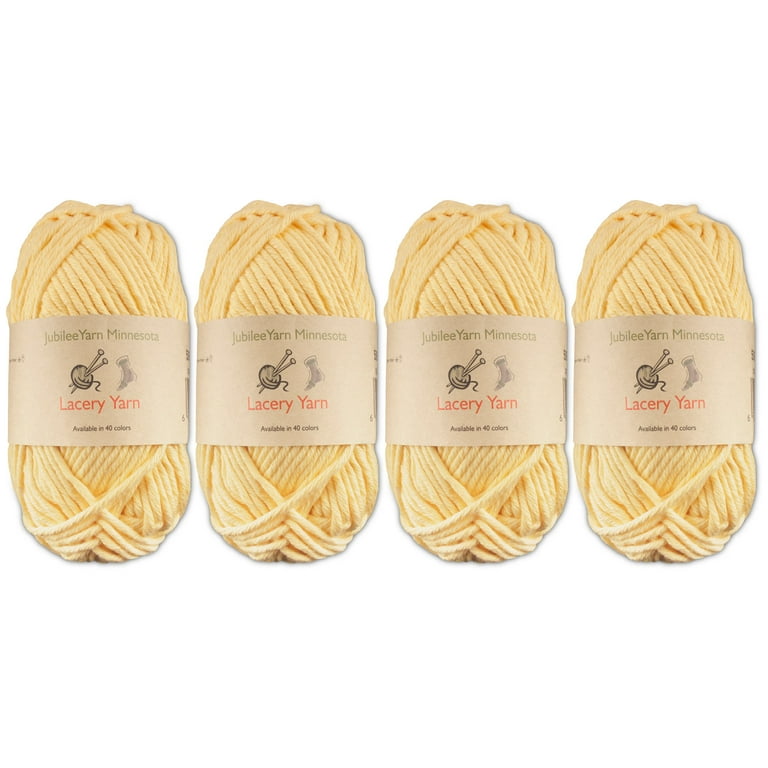 Bulky Weight Lacery Yarn 100g - 4 Skeins - 100% Cotton - Light Yellow -  Color 506