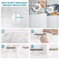 thumbnail image 4 of No Hook Shower Curtain, Orange Blue Pumpkin Fall Shower Curtains for Bathroom with See Through Top Window, Thanksgiving Botanical Vintage Waterproof & Washable Bath Curtain 60"x72", 4 of 8