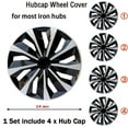 thumbnail image 3 of Aiqiying 14" Wheel Covers & Hub Caps ABS Black Silver, 4 Pack, 3 of 10