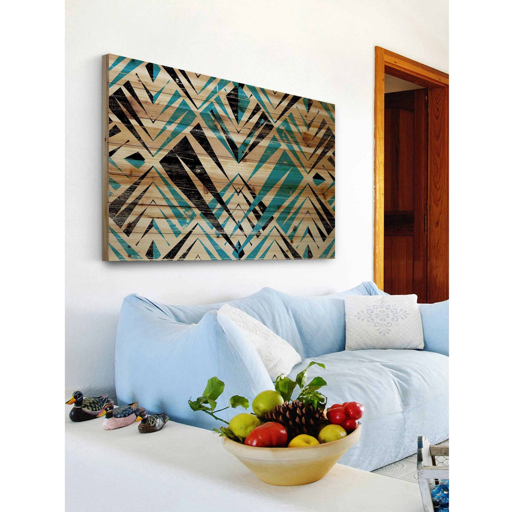 "Visions of Teeth" Painting Print on Natural Pine Wood