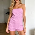 thumbnail image 2 of BOOMNY Womens Two Piece Shorts Set Solid Off Shoulder Tops Shorts Outfits Summer Casual Matching Sets, 2 of 6