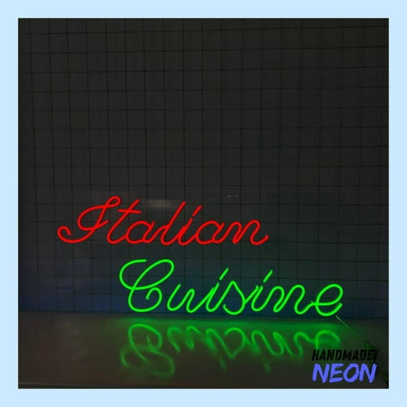 Handmadetneonsign Italian Cuisine Neon Sign, Italian Food Led Sign, Food Wall Art, Restaurant Wall Decor 78093
