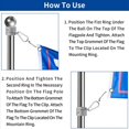 thumbnail image 3 of 8 PC Bandera Anillos Poste de Aluminio de AleacióN de Montaje Anillos Grados de RotacióN de Bandera de Anti Flag Pole Wrap 360 (1 Pulgada Negro), 3 of 5