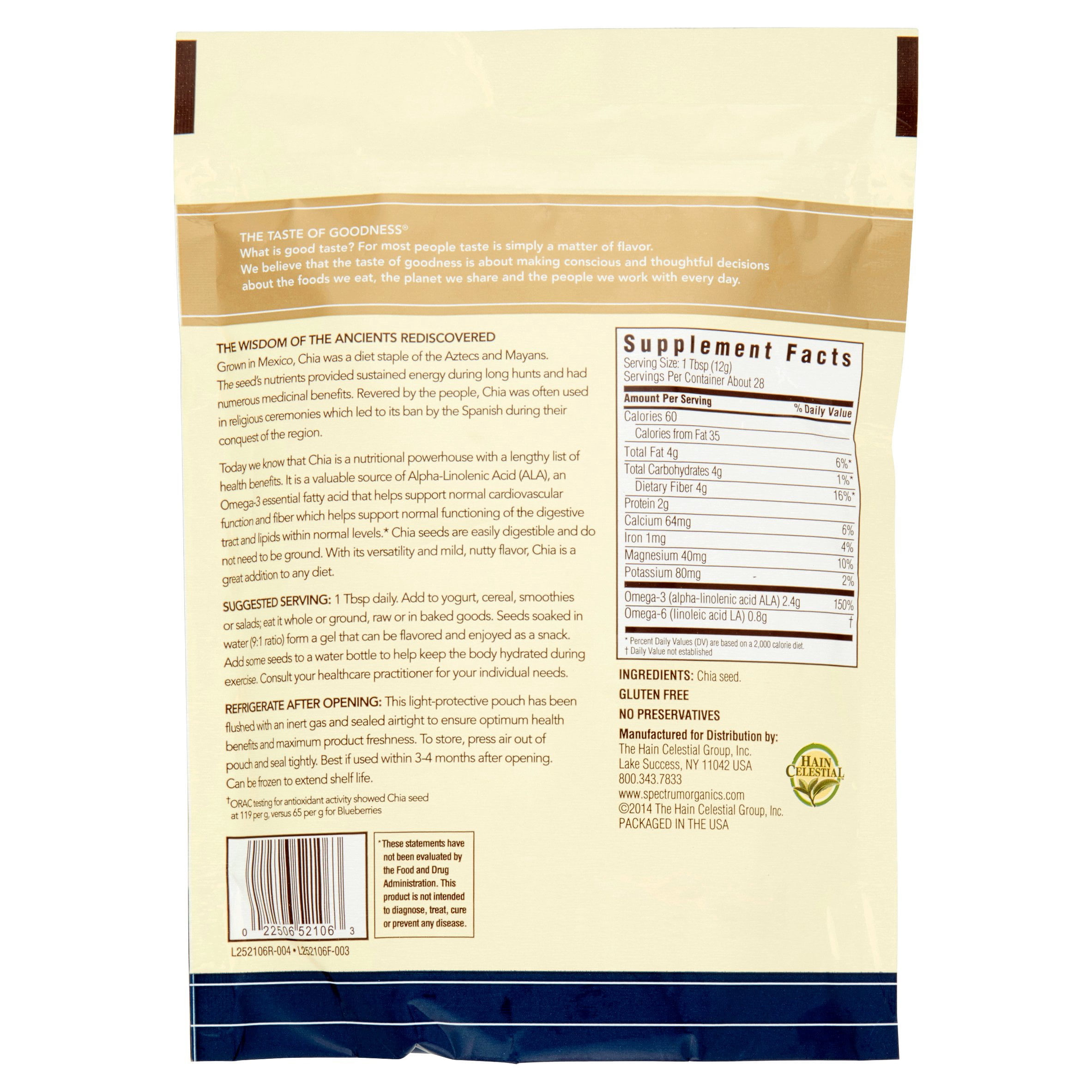 Spectrum Essentials Chia Seed, 12 oz