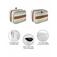 thumbnail image 2 of Fsddascl Sage Green Farmhouse Toaster Cover 4 Slice, Large Kitchen Appliance Covers, Green Brown Striped Toaster Oven Cover with Loop, Bread Machine Cover Polyester Dust Cover Protection, 2 of 5