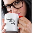 thumbnail image 2 of 3drose, Positive Vibes Only, 11oz Two-tone Red Mug, 2 of 6