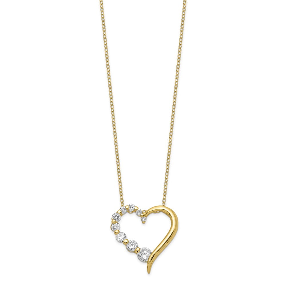 Sterling Silver Vermeil Cz Journey Necklace