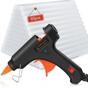 20W Mini Hot Glue Gun Kit – 60 Transparent Glue Sticks, Quick Heating for DIY Crafts, Home Repairs, Office & School Projects