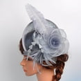 thumbnail image 4 of Fgnfyis Wedding Fascinator Fashion Hat with Mesh and Ribbons for Party Christmas Hats for Women Silver, 4 of 4