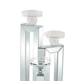 thumbnail image 6 of DecMode Glam Wood 3 Plate Pillar Candlle Holder with Silver Beveled Glass Finish, 7"W x 21"H, 6 of 14