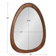thumbnail image 6 of Kate and Laurel McKinder Asymmetrical Wood Wall Mirror, 24 x 28, Walnut Brown, Decorative Irregular Geometric Mirror with Robust Wooden Frame and Distinct Finish, 6 of 9