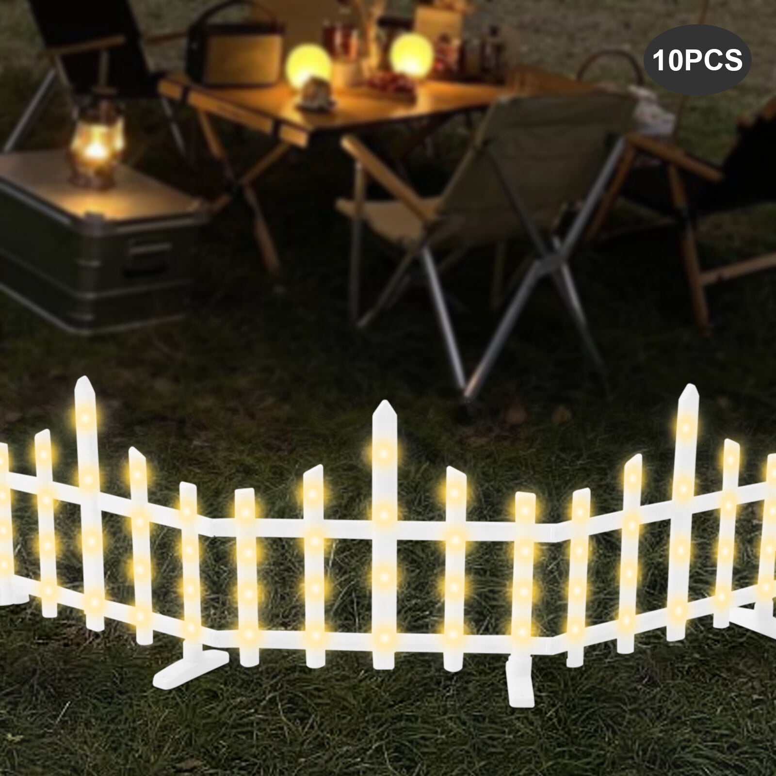 Christmas Decorations Light, Christmas Fence Lights, Decorative Lights Edging Garden Border with LED Lights for Garden Landscape Patio Yard Path Home