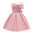 thumbnail image 2 of Flower Girl Bow Satin Dress Princess Bridesmaid Wedding Pageant Gown, 2 of 7