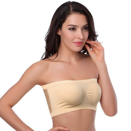 

Noarlalf strapless bras for women Womens Non Padded Bandeau Bra Wire Free Strapless Convertible Bralettes Basic Layer Tube Top Bra tube tops for women