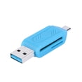 thumbnail image 2 of Lector de tarjetas USB2.0 Micro USB OTG para tarjeta de memoria TF SD para PC Phone (Azul), 2 of 8