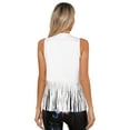 thumbnail image 3 of inhzoy Womens Western Cowgirl Tassels Vest Sleeveless Fringe Waistcoat White S, 3 of 8