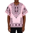 thumbnail image 2 of Men T-Shirts Timeless African Print Tee For Breathable Everyday Shirt With Distinctive Geometric Patterns Pink XXXL, 2 of 9