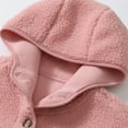 thumbnail image 4 of GYRATEDREAM 4-12Y Girls Boys Hooded Fleece Jacket Toddler Baby Button down Solid Color Wool Outwear Coat with Pockets Kids Children Warm Fall Winter Clothes Pink, 4 of 8