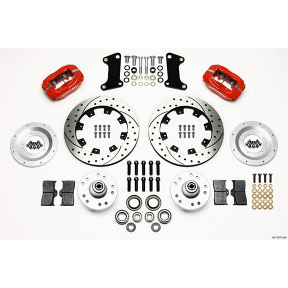 Wilwood Forged Dynalite Front Kit 12.19in Drilled Red 67-69 Camaro 64-72 Nova Chevelle