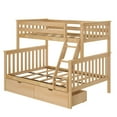 thumbnail image 4 of Max & Lily Solid Wood Twin over Full Size Bunk Bed with Storage Drawers and Ladder for Kids, Natural, 4 of 13